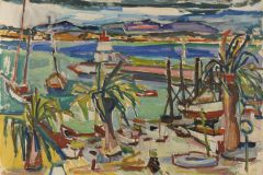 Fredy Fehr, Sanary Werft, Öl auf Leinwand, 73 x 100 cm