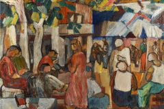 Fredy Fehr, Boulspieler in Sanary-, Öl auf Leinwand, 84 x 105 cm