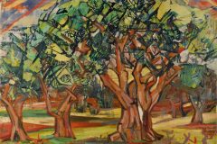 Fredy Fehr, Olivenhain in Sanary, Öl auf Leinwand, 70 x 94 cm