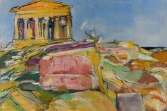 Fredy Fehr, Tempel in Agrigento, Öl auf Leinwand, 80 x 90 cm