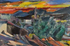 Fredy Fehr, Coldrerio (Tessin), Öl auf Leinwand, 85 x 142 cm