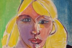 Fredy Fehr, Junge Frau mit blonden Haaren, Öl auf Leinwand, 57 x 84 cm