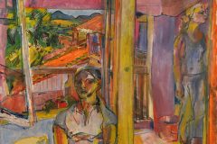 Fredy Fehr, Zwei Frauen in Coldrerio, Öl auf Leinwand, 131 x 144 cm