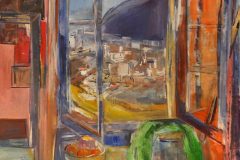 Fredy Fehr, Blick aus dem Atelier auf Chiasso, Öl auf Leinwand, 105 x 119 cm