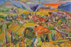 Fredy Fehr, Blick auf Balerna und Chiasso, Öl auf Leinwand, 158 x 200 cm