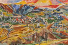 Fredy Fehr, Blick auf Balerna von al Bongio, Öl auf Leinwand, 130 x 200 cm